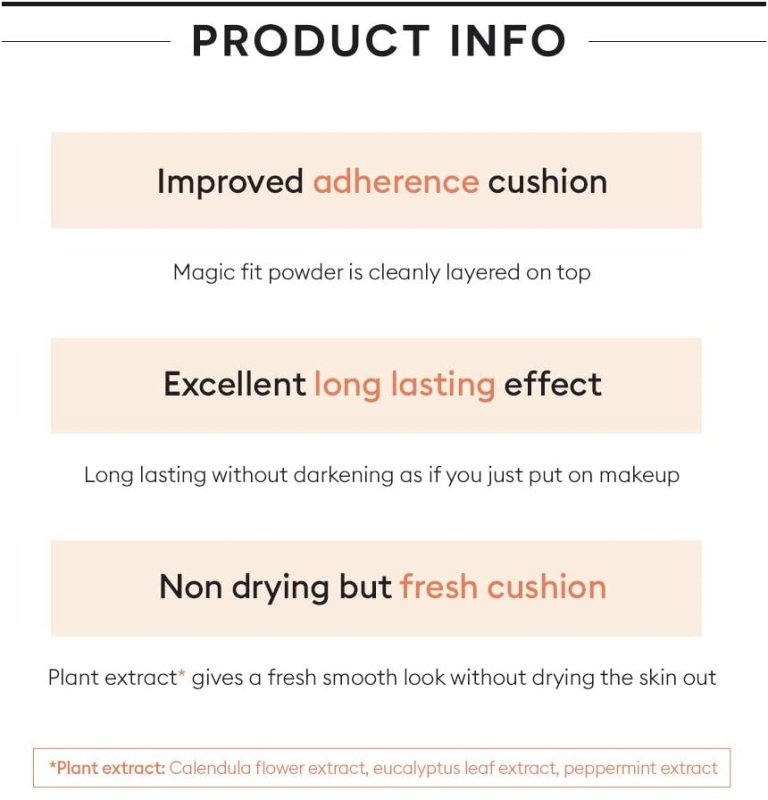 MISSHA Magic Cushion Cover Lasting Foundation SPF50+/PA+++, 21 Light Beige 15 g - Foundations & Concealers - British D'sire