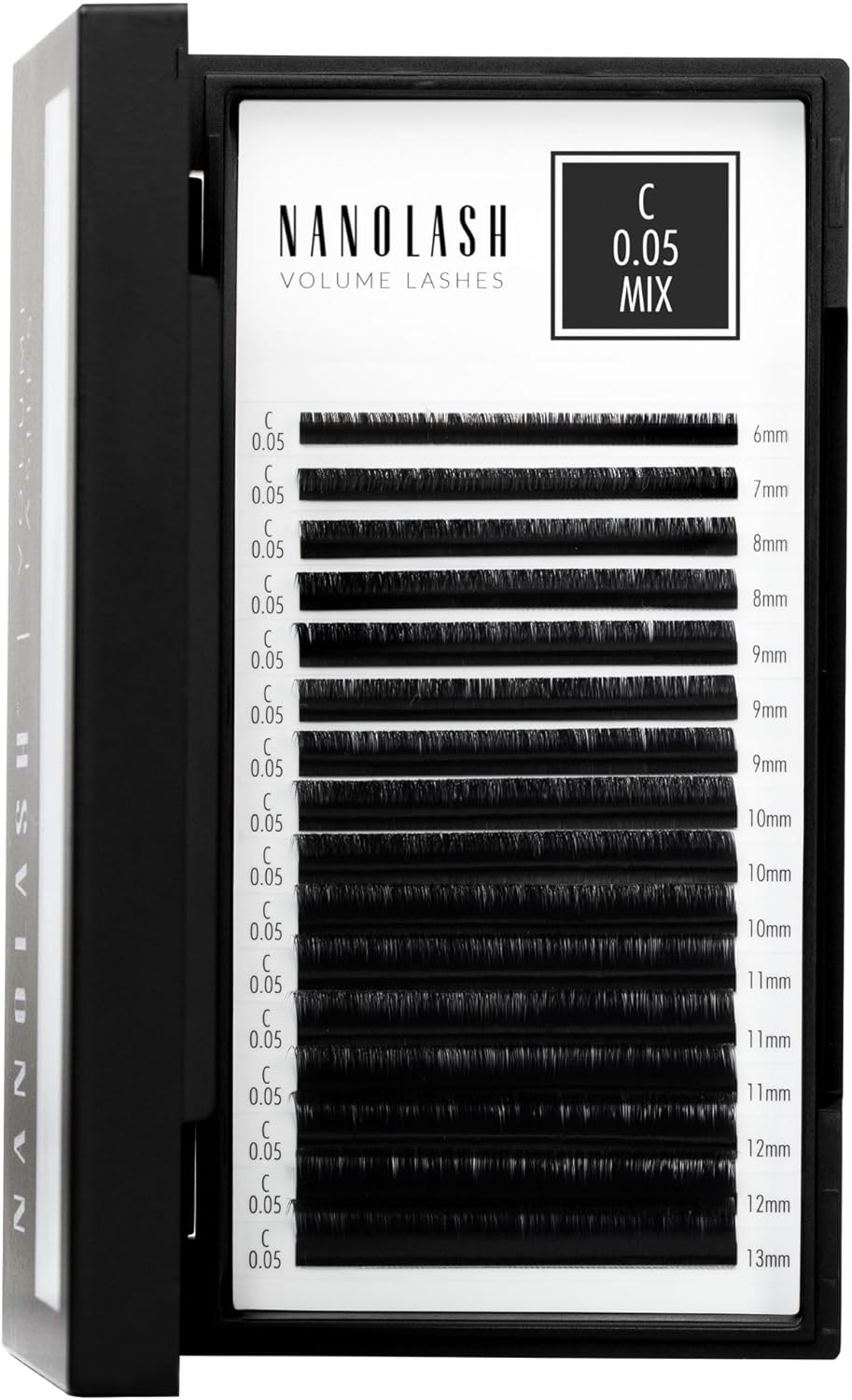 Nanolash Volume Lashes - false lashes for professional eyelash extensions, volume eyelash extensions (0.05 C, MIX 6-13mm) Secondary image