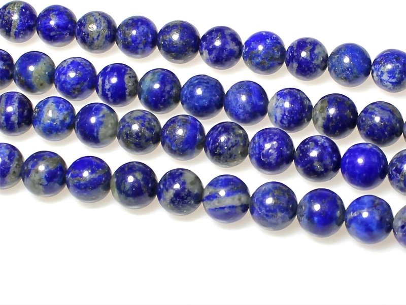 MJDCB Natural Round Stone Beads Royal Blue 6mm Lapis Lazuli Loose Gemstone Beads for Jewelry Making Bracelet Necklace 60pcs - Beads - British D'sire