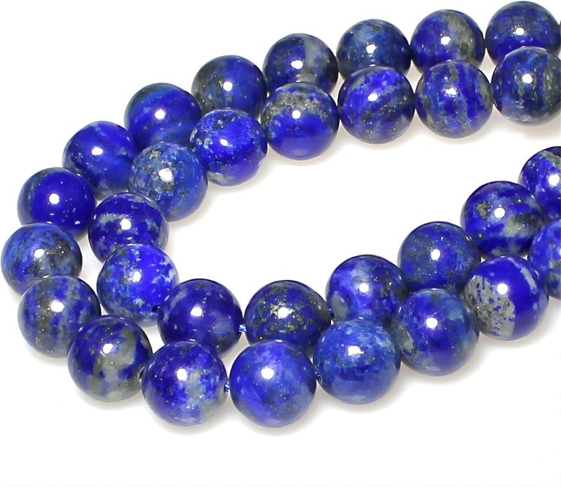 MJDCB Natural Round Stone Beads Royal Blue 6mm Lapis Lazuli Loose Gemstone Beads for Jewelry Making Bracelet Necklace 60pcs - Beads - British D'sire