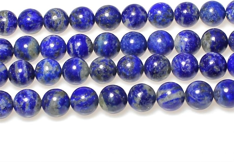 MJDCB Natural Round Stone Beads Royal Blue 6mm Lapis Lazuli Loose Gemstone Beads for Jewelry Making Bracelet Necklace 60pcs - Beads - British D'sire