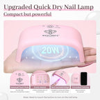 Modelones Poly Nail Gel Kit with 20W Nail Lamp, 6 Colors Poly Nail Extension Gel Kit Glitter Pink Red Builder Nail Gel Nail Strengthen Base Top Coat Set Nail Forms for Nail Art DIY at Home - British D'sire