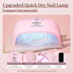 Modelones Poly Nail Gel Kit with 20W Nail Lamp, 6 Colors Poly Nail Extension Gel Kit Glitter Pink Red Builder Nail Gel Nail Strengthen Base Top Coat Set Nail Forms for Nail Art DIY at Home - British D'sire