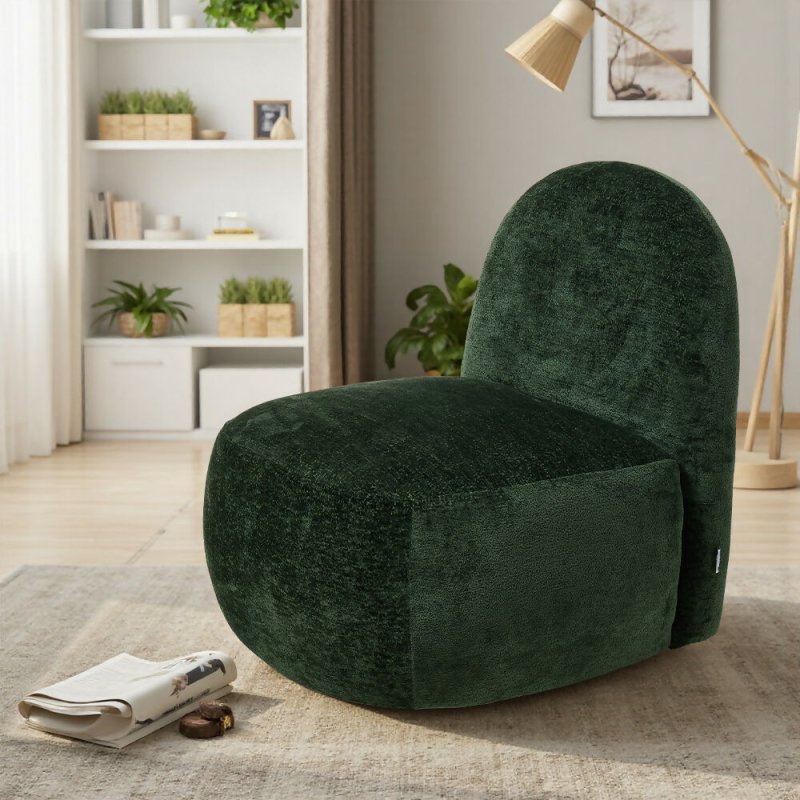 Modern Chenille Upholstered Lounge Chair Secondary image