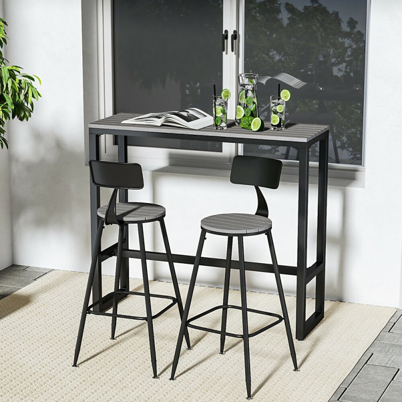 Modern Garden Bistro High Bar Table Grey - Bar Table - British D'sire