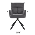 Modern Upholstered Swivel Armchair with Black Legs - Swivel Armchair - British D'sire