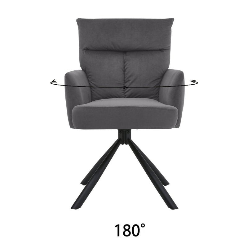 Modern Upholstered Swivel Armchair with Black Legs - Swivel Armchair - British D'sire
