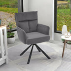 Modern Upholstered Swivel Armchair with Black Legs - Swivel Armchair - British D'sire