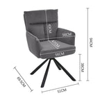 Modern Upholstered Swivel Armchair with Black Legs - Swivel Armchair - British D'sire