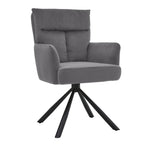 Modern Upholstered Swivel Armchair with Black Legs - Swivel Armchair - British D'sire