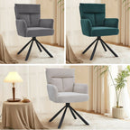Modern Upholstered Swivel Armchair with Black Legs - Swivel Armchair - British D'sire