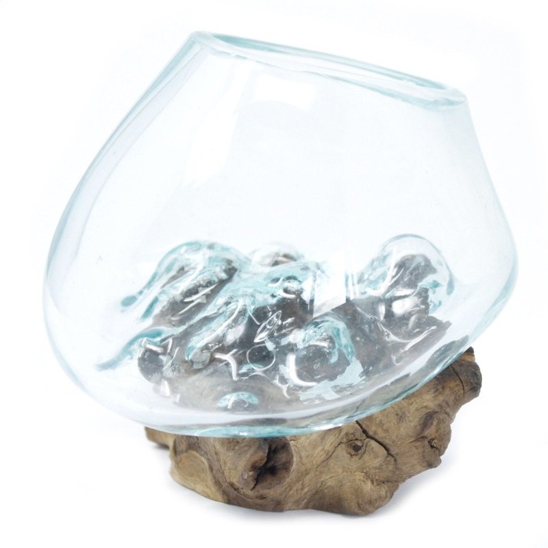 Molten Glass On Wood - Small Bowl - Glass Decor - British D'sire