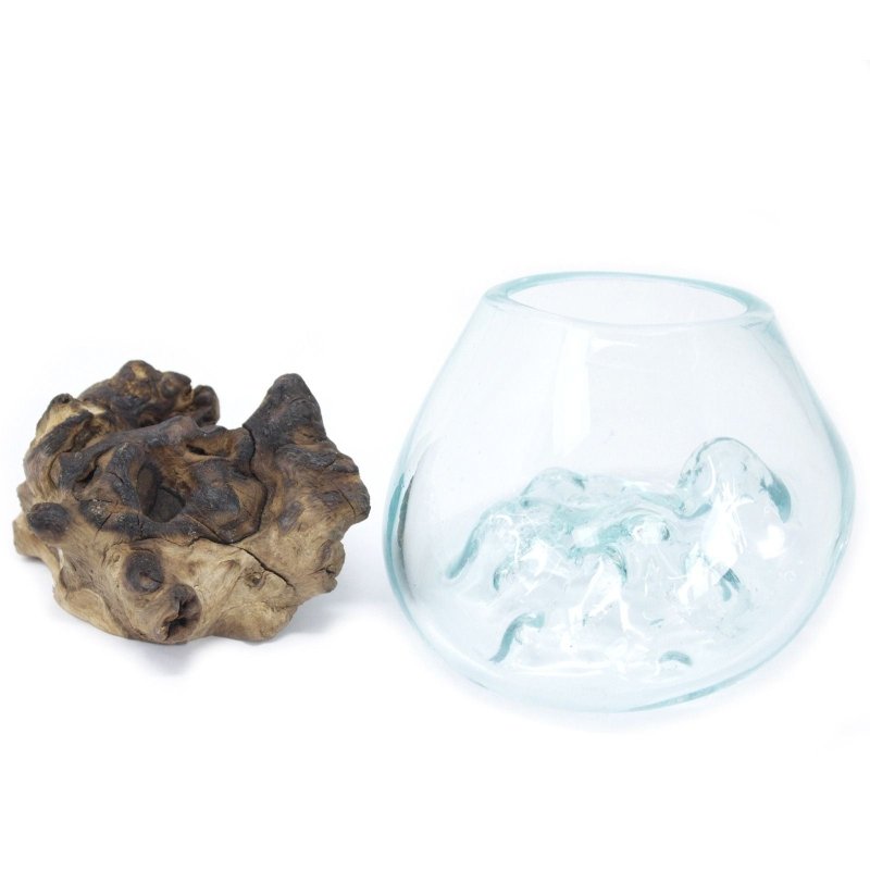 Molten Glass On Wood - Small Bowl - Glass Decor - British D'sire