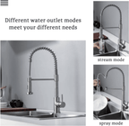 Monobloc Silver Kitchen Sink Mixer Taps with Pull Out Hose Spray Single LeverTap - British D'sire