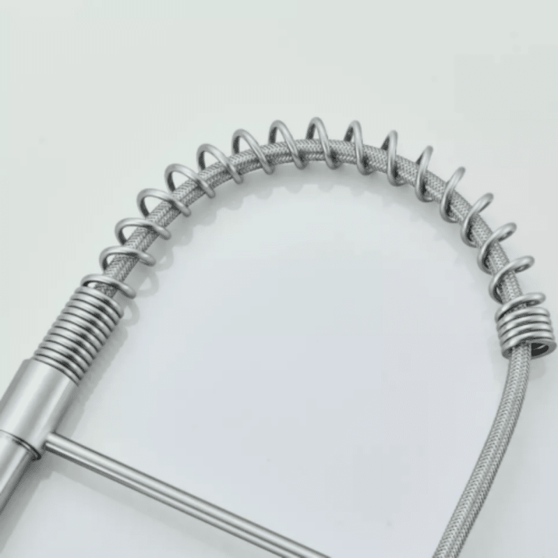 Monobloc Silver Kitchen Sink Mixer Taps with Pull Out Hose Spray Single LeverTap - British D'sire