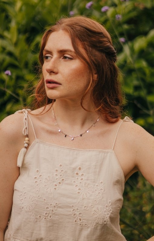 Moon, Star, Quartz & Miyuki Beaded Necklace - Necklaces - British D'sire