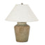 Mottura Ceramic Table Lamp With Edged Linen Shade - Lamps - British D'sire