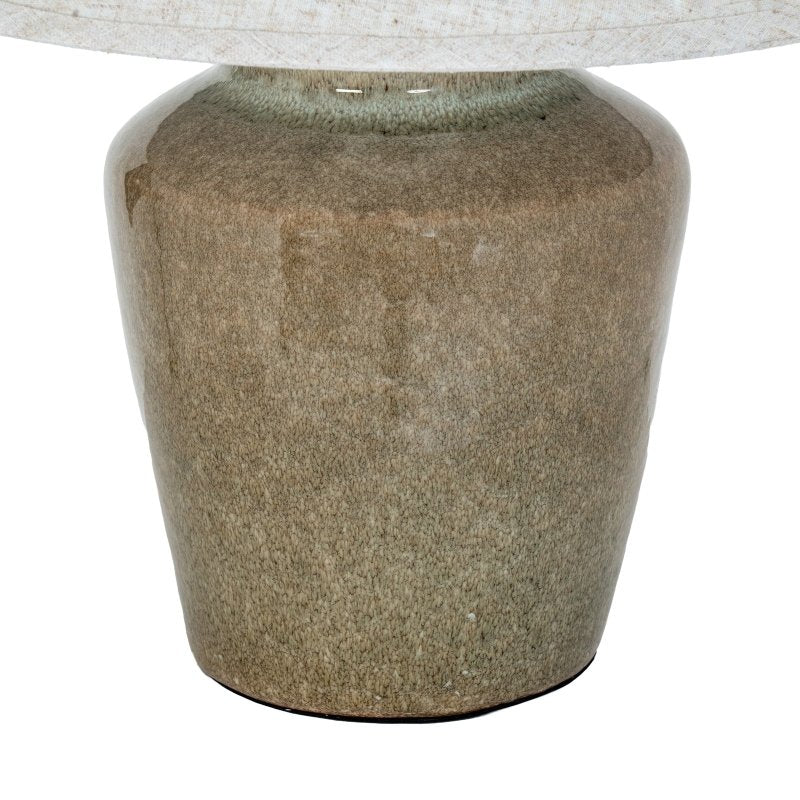 Mottura Ceramic Table Lamp With Edged Linen Shade - Lamps - British D'sire