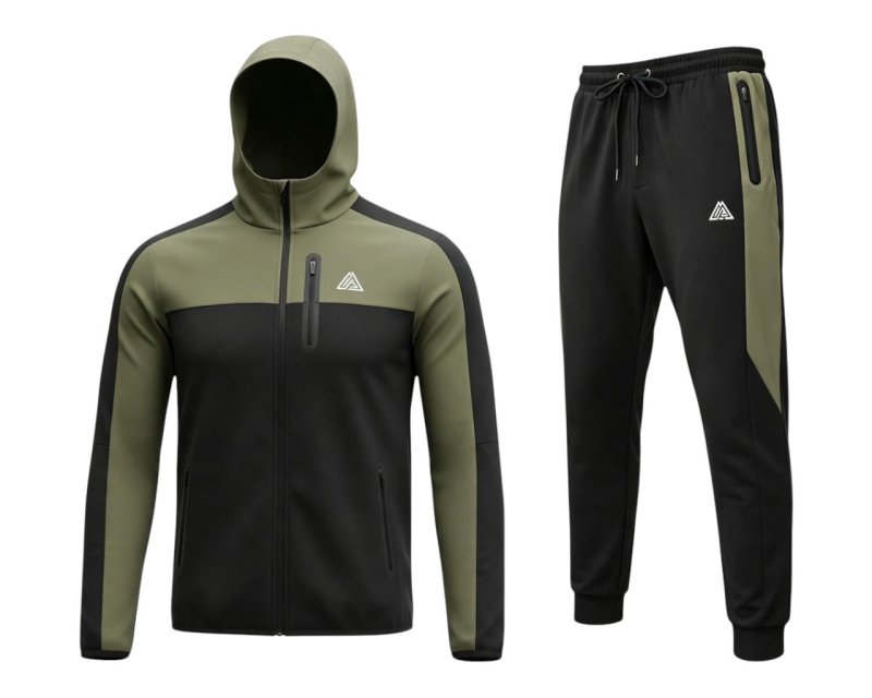 Mountain Views Colour Block Full Zip Hooded Tracksuit - Tracksuit - British D'sire