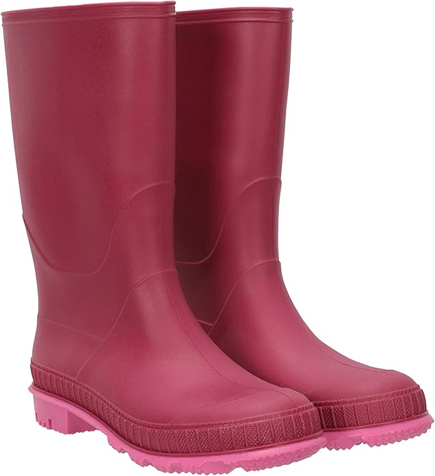 Mountain Warehouse Plain Kids Wellies - Waterproof, Soft Jersey Lined Wellington Boots with Gripped Sole for Boys & Girls - for Spring Summer, Rain, School, Outdoors - Kids shoes - British D'sire