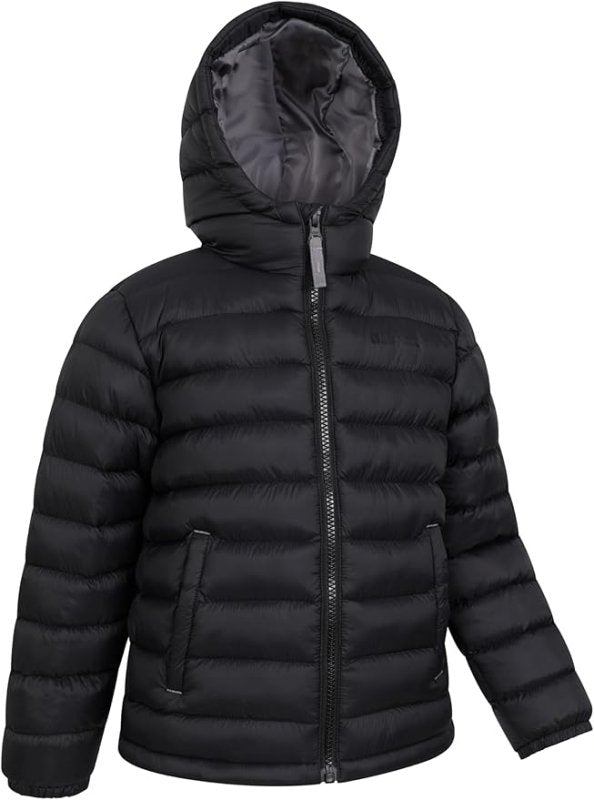 Black Kids Padded Jacket – Mountain Warehouse, Water-Resist Secondary image