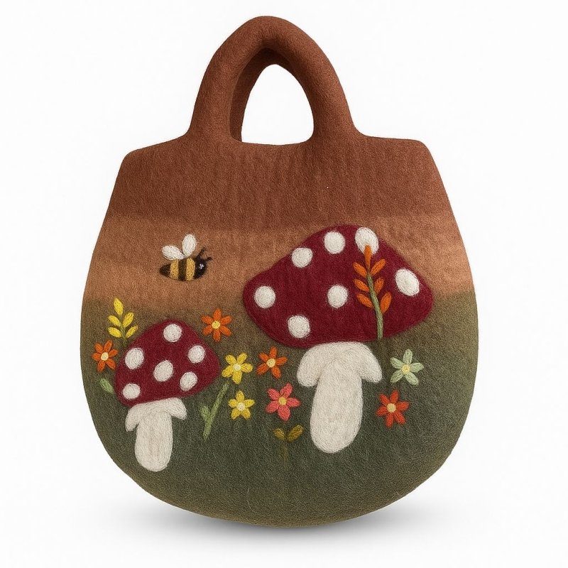 Mushroom Garden Felted Bag - Felted Bags - British D'sire