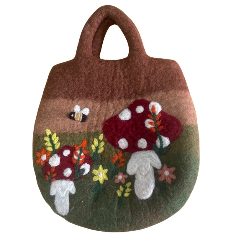 Mushroom Garden Felted Bag - Felted Bags - British D'sire