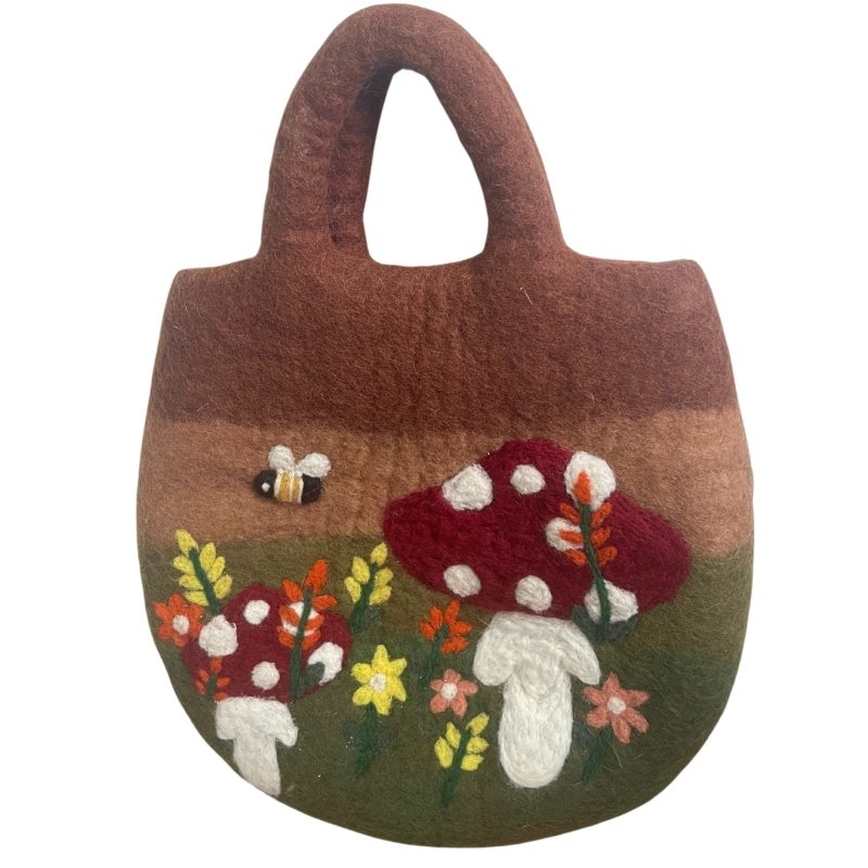 Mushroom Garden Felted Bag - Felted Bags - British D'sire