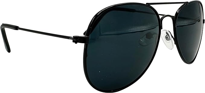 Mustavo Childrens Black Sunglasses Kids Childs Boys Girls Black Lense Lightweight Frame UV400 Retro Classic Pilot Style - British D'sire