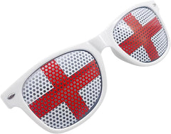 Mustavo Kids England Sunglasses Boys Girls Football Euros Glasses Fancy Dress Childrens Eyewear White With Flag On Lense - British D'sire