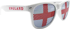 Mustavo Kids England Sunglasses Boys Girls Football Euros Glasses Fancy Dress Childrens Eyewear White With Flag On Lense - British D'sire