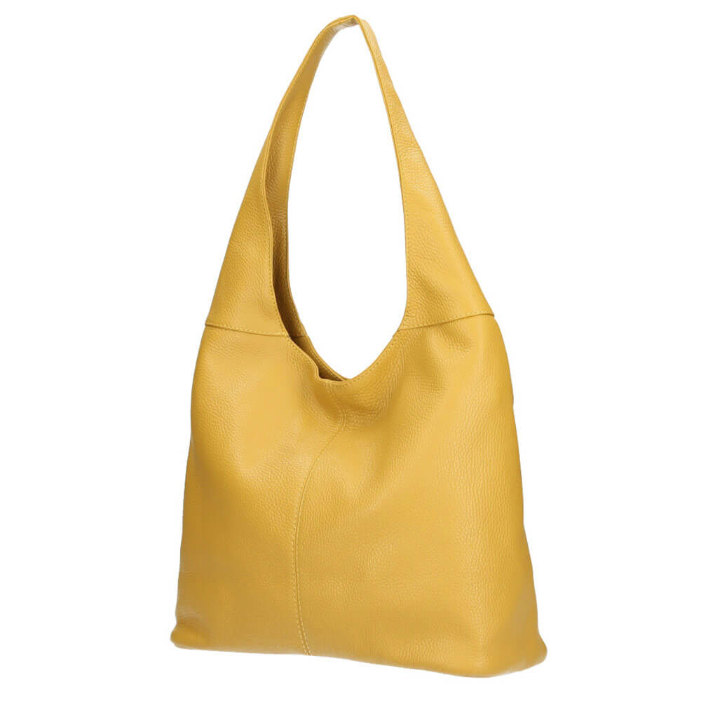 Italian Designer Soft Leather Plain Hobo Bag Swolit Alessandra - Mustard Main image
