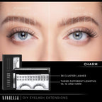 Nanolash DIY Eyelash Extensions 36 pcs - cluster lashes DIY, cluster false eyelashes for lash extensions at home, individual cluster lashes (CHARM) - Eyelash Extensions - British D'sire