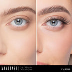 Nanolash DIY Eyelash Extensions 36 pcs - cluster lashes DIY, cluster false eyelashes for lash extensions at home, individual cluster lashes (CHARM) - Eyelash Extensions - British D'sire
