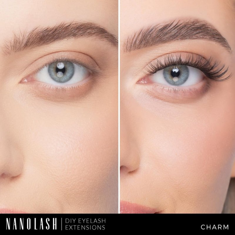 Nanolash DIY Eyelash Extensions 36 pcs - cluster lashes DIY, cluster false eyelashes for lash extensions at home, individual cluster lashes (CHARM) - Eyelash Extensions - British D'sire