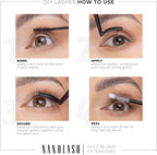 Nanolash DIY Eyelash Extensions 36 pcs - cluster lashes DIY, cluster false eyelashes for lash extensions at home, individual cluster lashes (CLASSY) - Eyelash Extensions - British D'sire