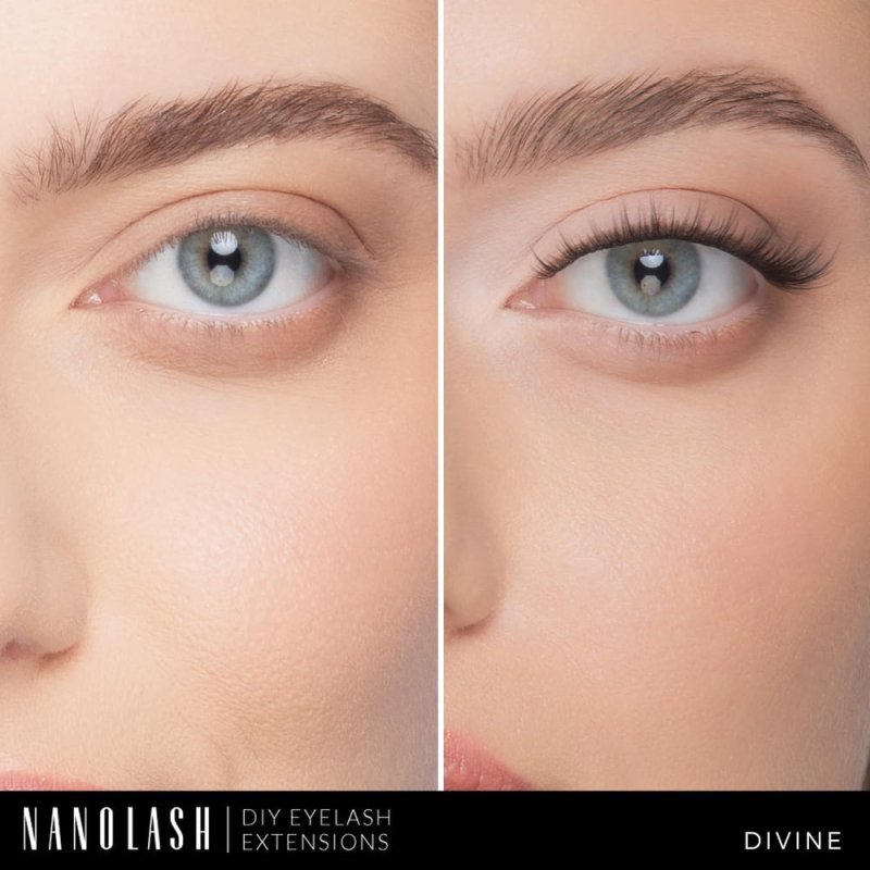 Nanolash DIY Eyelash Extensions 36 pcs - cluster lashes DIY, cluster false eyelashes for lash extensions at home, individual cluster lashes (DIVINE) Secondary image