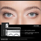 Nanolash DIY Eyelash Extensions 36 pcs - cluster lashes DIY, cluster false eyelashes for lash extensions at home, individual cluster lashes (DIVINE) - Eyelash Extensions - British D'sire
