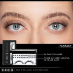 Nanolash DIY Eyelash Extensions 36 pcs - cluster lashes DIY, cluster false eyelashes for lash extensions at home, individual cluster lashes (FANTASY) - Eyelash Extensions - British D'sire
