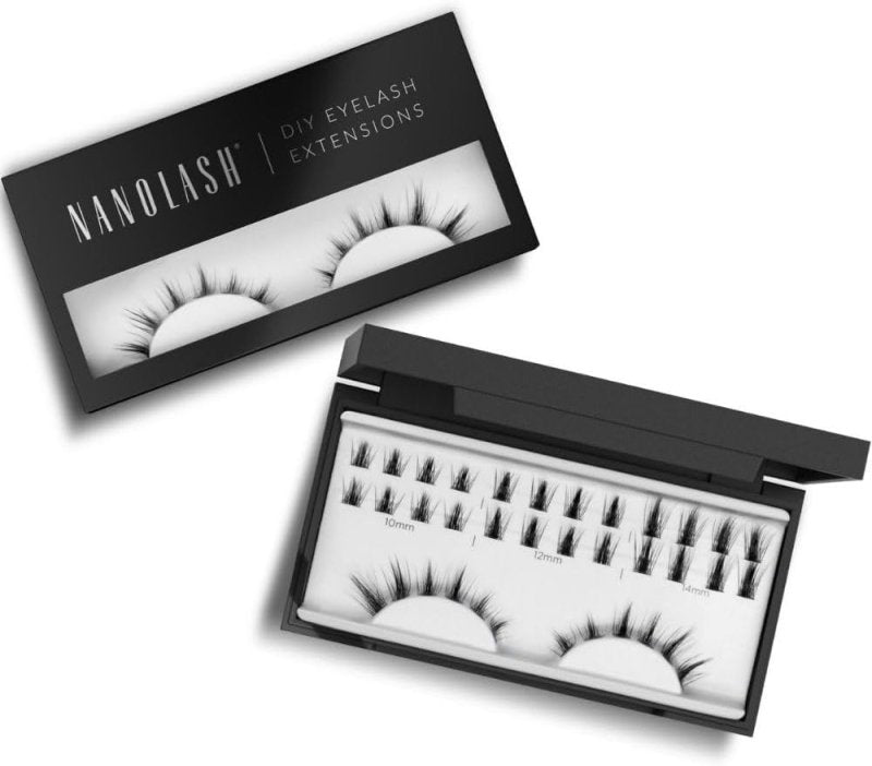 Nanolash DIY Eyelash Extensions 36 pcs - cluster lashes DIY, cluster false eyelashes for lash extensions at home, individual cluster lashes (FLIRTY) - Eyelash Extensions - British D'sire