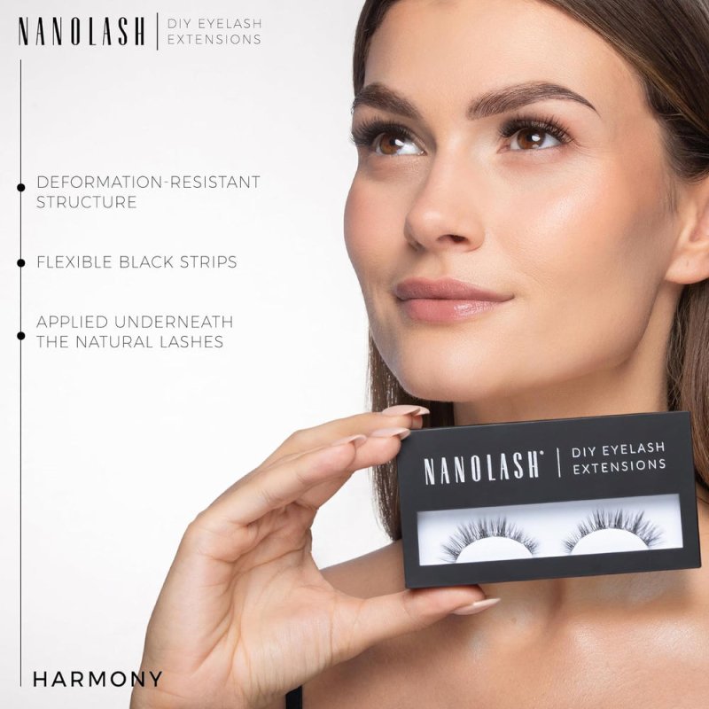 Nanolash DIY Eyelash Extensions 36 pcs - cluster lashes DIY, cluster false eyelashes for lash extensions at home, individual cluster lashes (HARMONY) - Eyelash Extensions - British D'sire