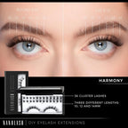 Nanolash DIY Eyelash Extensions 36 pcs - cluster lashes DIY, cluster false eyelashes for lash extensions at home, individual cluster lashes (HARMONY) - Eyelash Extensions - British D'sire