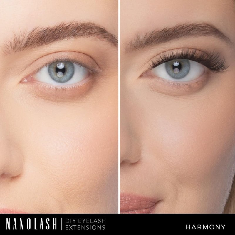 Nanolash DIY Eyelash Extensions 36 pcs - cluster lashes DIY, cluster false eyelashes for lash extensions at home, individual cluster lashes (HARMONY) Secondary image