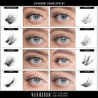 Nanolash DIY Eyelash Extensions Starter Kit - cluster lashes with bonder, sealer, remover, apllicator, home lash extensions kit (FANTASY) - Eyelash Extensions kit - British D'sire