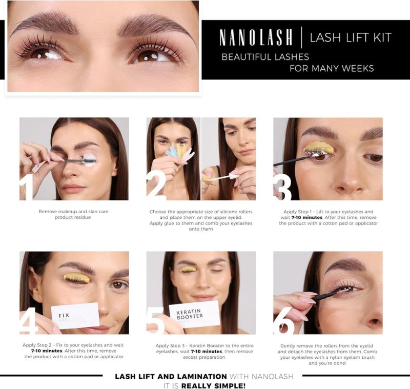 Nanolash Lash Lift Kit - professional eyelash lifting kit, DIY kit for eyelash lifting at home and in the salon, DIY eyelash lamination, lash curling kit - lash lift kit - British D'sire