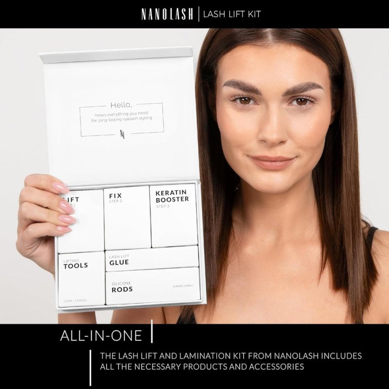 Nanolash Lash Lift Kit - professional eyelash lifting kit, DIY kit for eyelash lifting at home and in the salon, DIY eyelash lamination, lash curling kit - lash lift kit - British D'sire