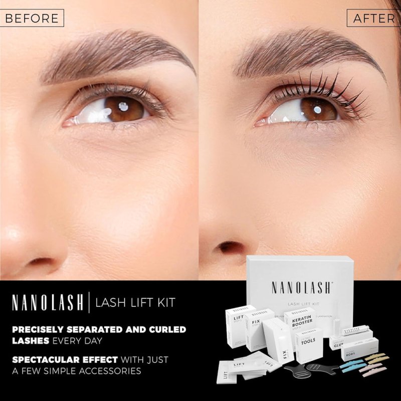 Nanolash Lash Lift Kit - professional eyelash lifting kit, DIY kit for eyelash lifting at home and in the salon, DIY eyelash lamination, lash curling kit - lash lift kit - British D'sire