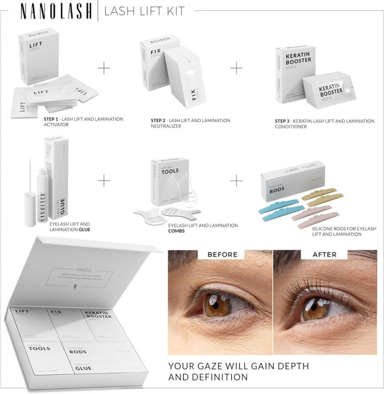 Nanolash Lash Lift Kit - professional eyelash lifting kit, DIY kit for eyelash lifting at home and in the salon, DIY eyelash lamination, lash curling kit Secondary image