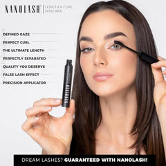 Nanolash Length&Curl Mascara 10 ml - lengthening and curling mascara, the effect of perfectly long and perfectly curled eyelashes, black mascara - Mascara - British D'sire