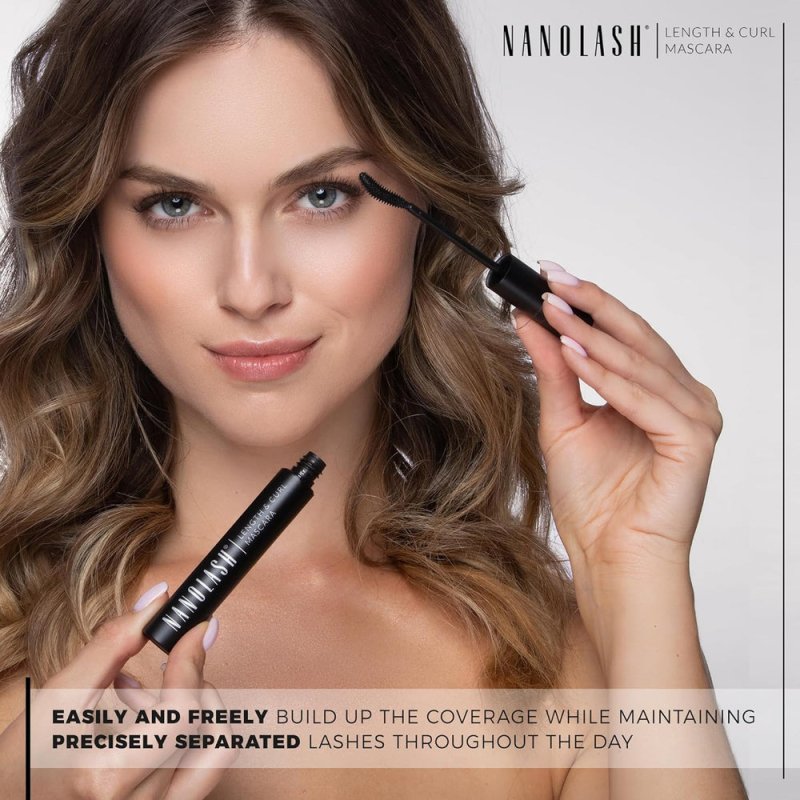 Nanolash Length&Curl Mascara 10 ml - lengthening and curling mascara, the effect of perfectly long and perfectly curled eyelashes, black mascara - Mascara - British D'sire